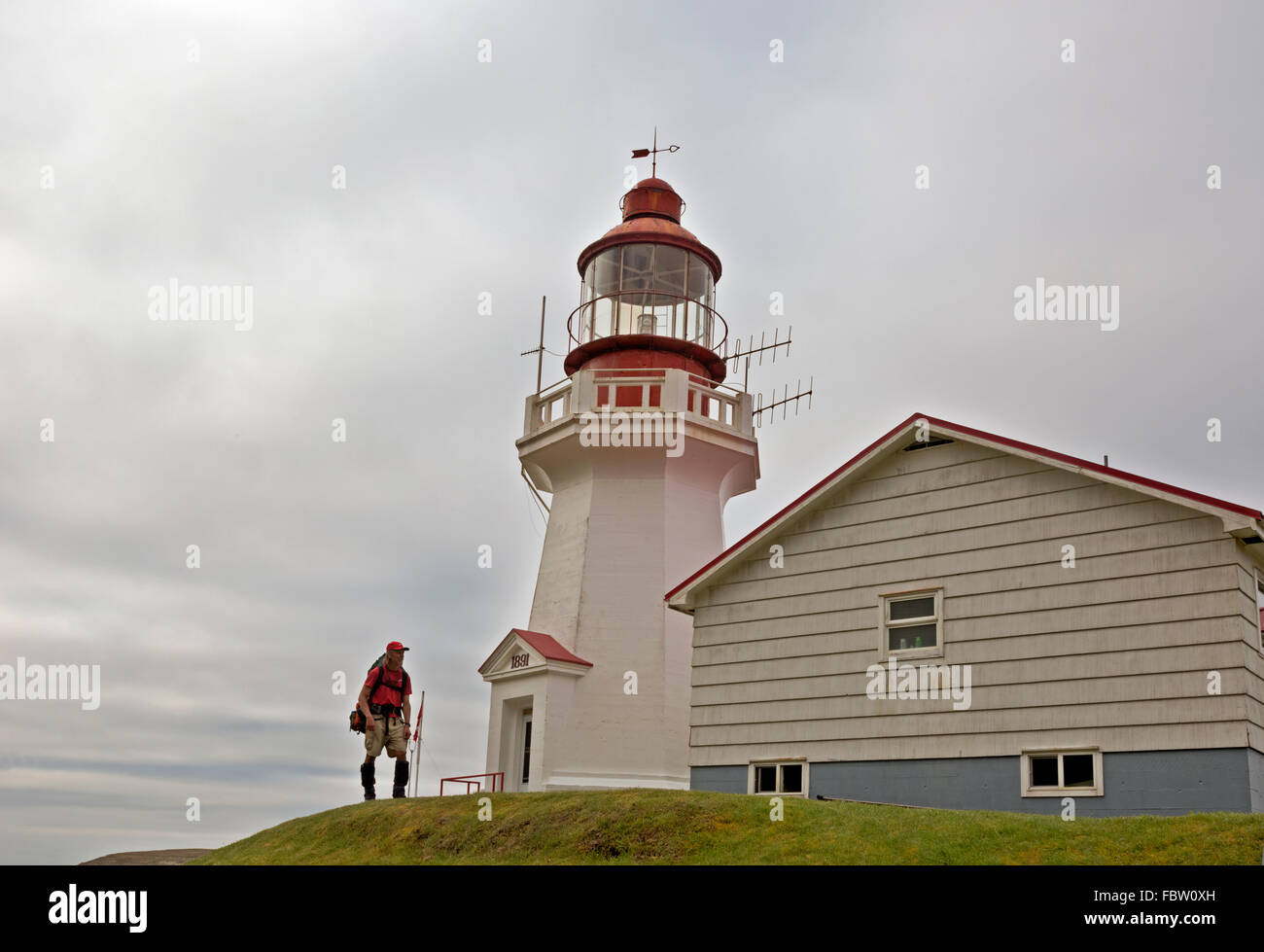 BC00483-00... BRITISH COLUMBIA - Carmanah Leuchtturm befindet sich auf der pazifischen Küste von Vancouver Island entlang der West Coast Trail. Stockfoto