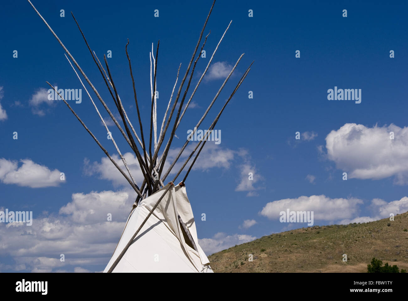 Indischen Tipi am Little Bighorn Stockfoto