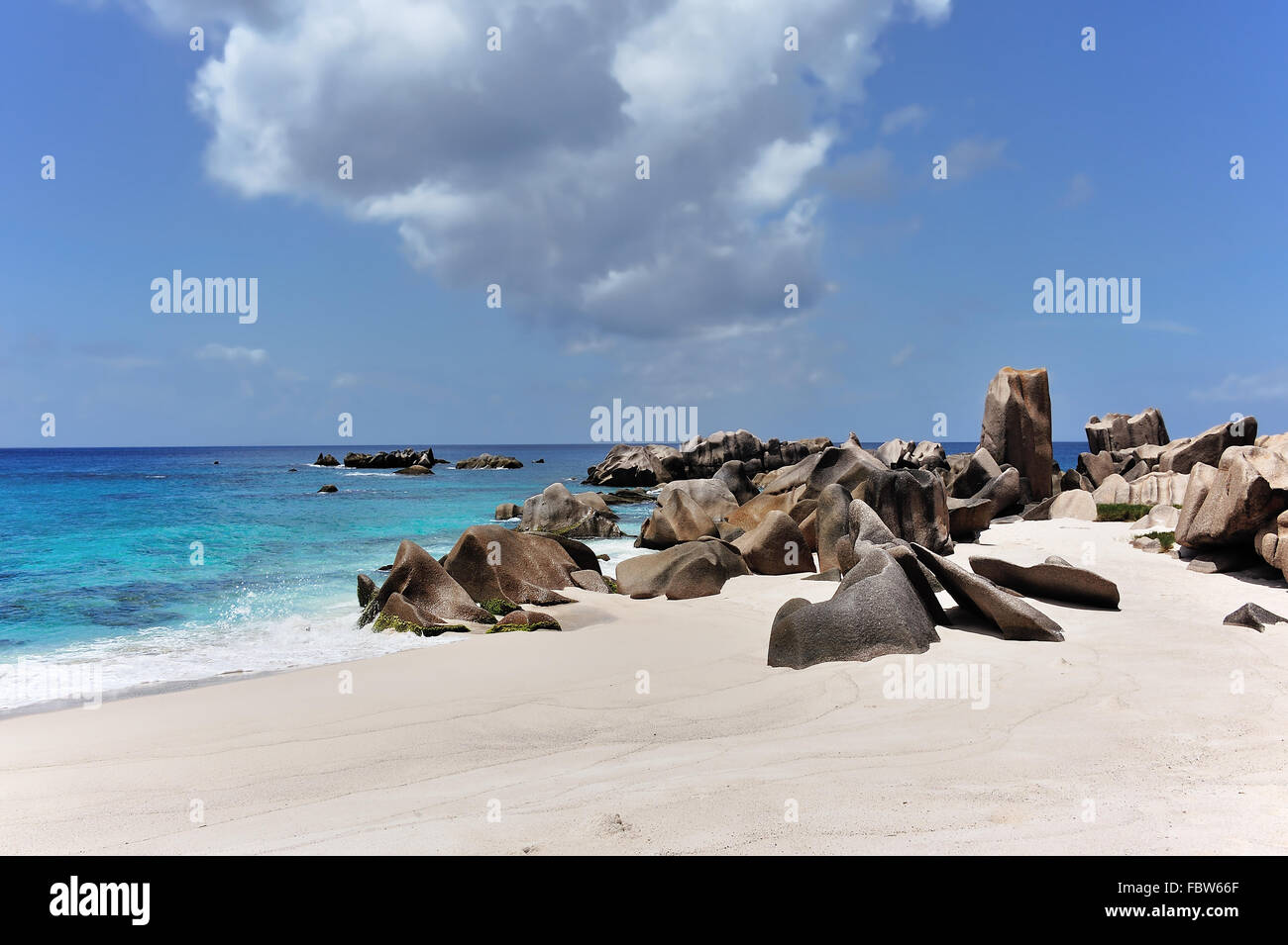 Unberührten Strand Seychellen Stockfoto