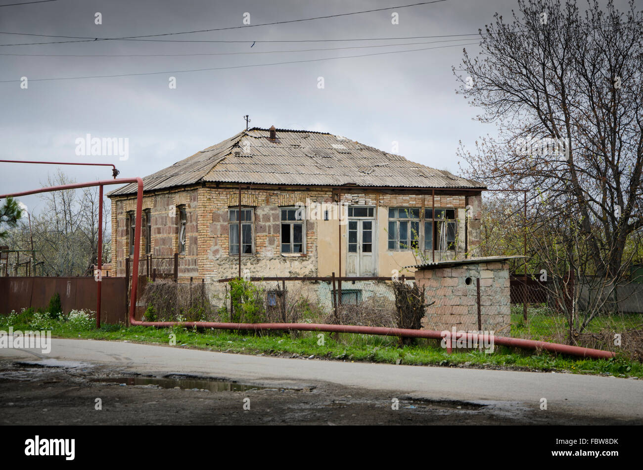 2008 russisch-georgischen Krieg beschädigt werden. Verfallene Gebäude. Russland-Georgien-Krieg. Stockfoto