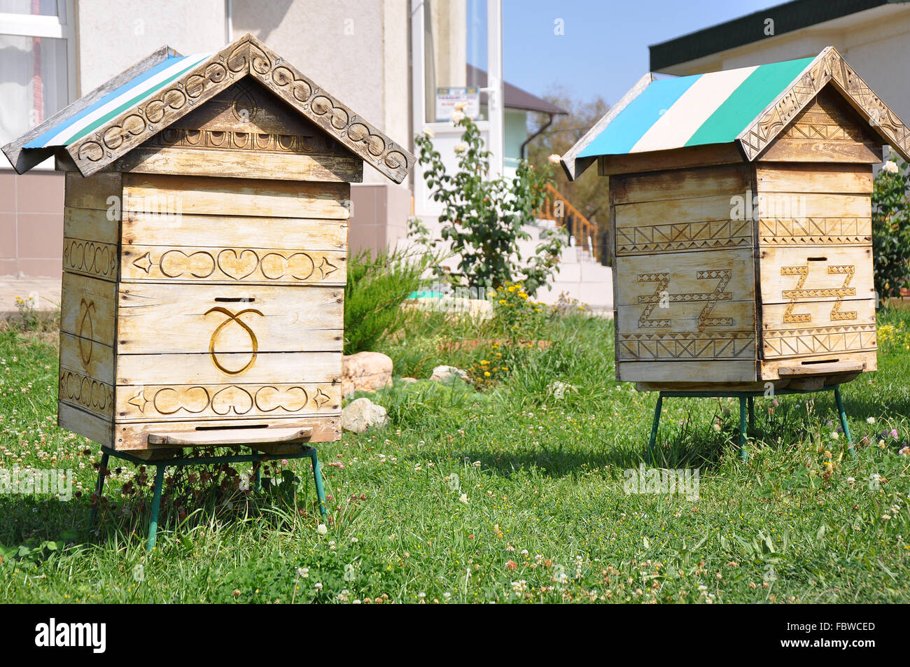 Haus für die Bienen Stockfoto