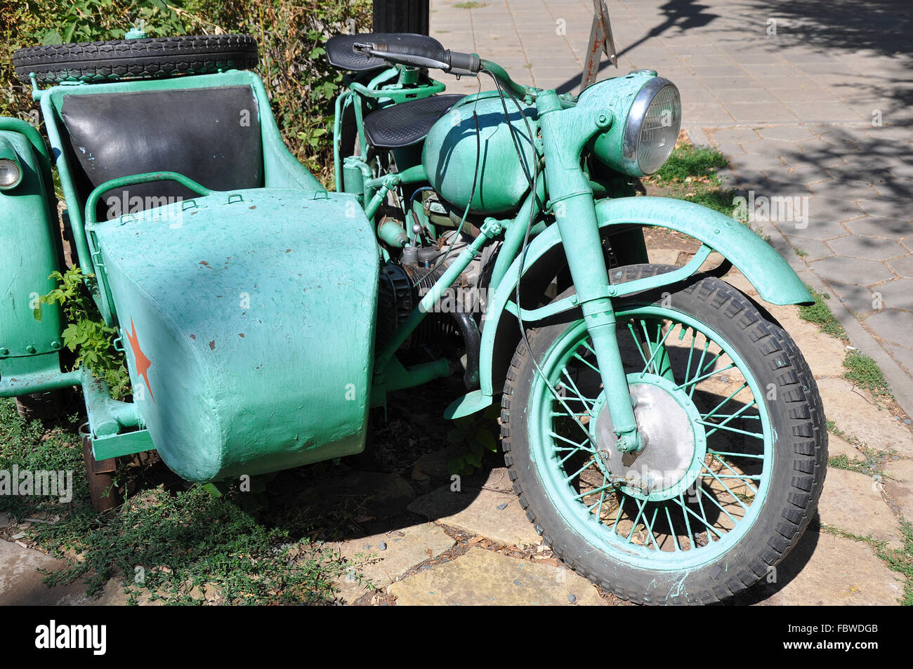Altes militärisches Motorrad Stockfoto