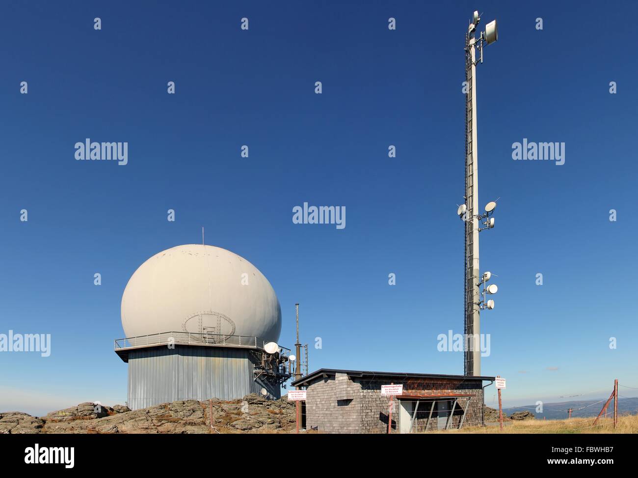 Radiosender auf Mount Arber Stockfoto