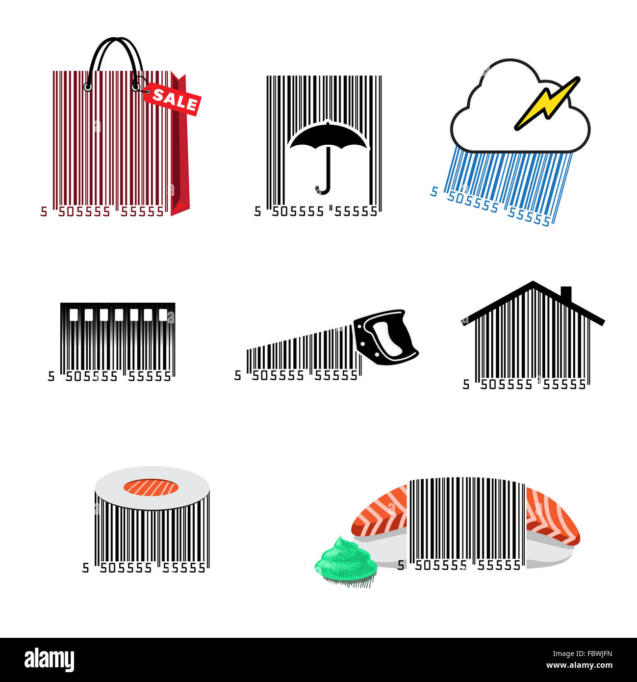 Barcode stellen icons Stockfoto