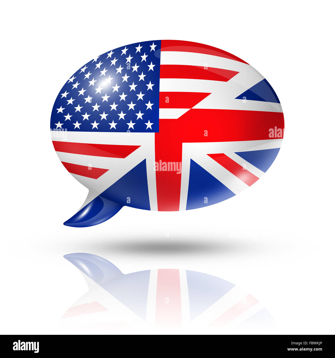 UK und USAFlaggenSprechblase Stockfotografie Alamy