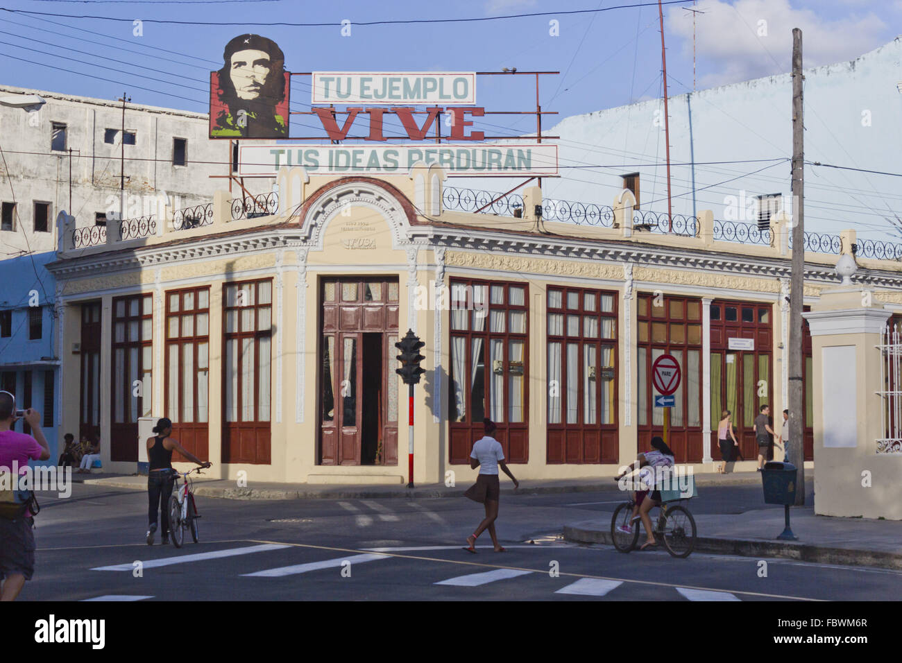 Che Slogn im Zentrum des Cienfuego Stockfoto