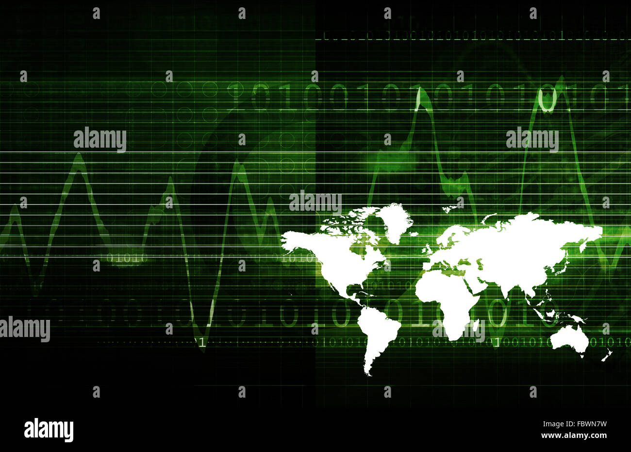 Aufstrebende Märkte und Volkswirtschaften auf der ganzen Welt Stockfoto