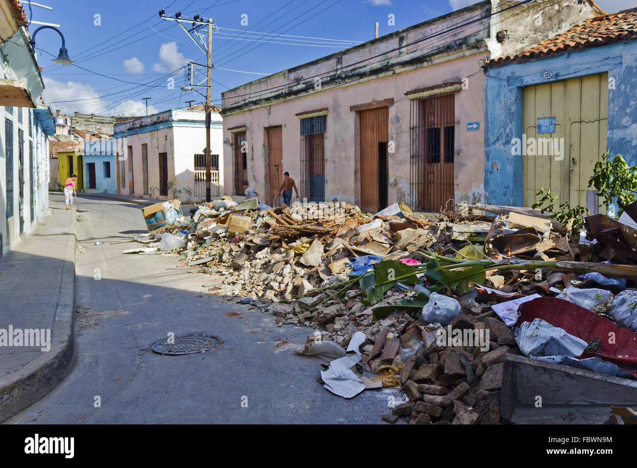 Straße in der Nähe von Camagüey (Kuba) Stockfoto