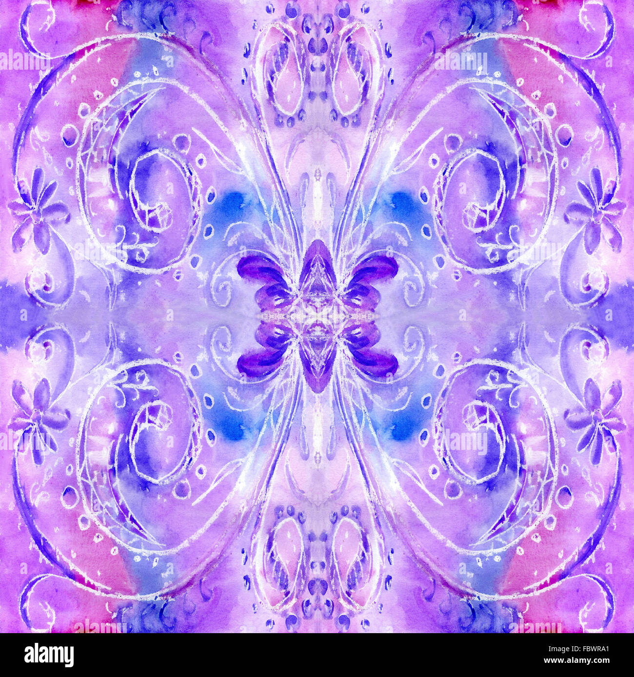Aquarell lila Musterwiederholungen Stockfoto