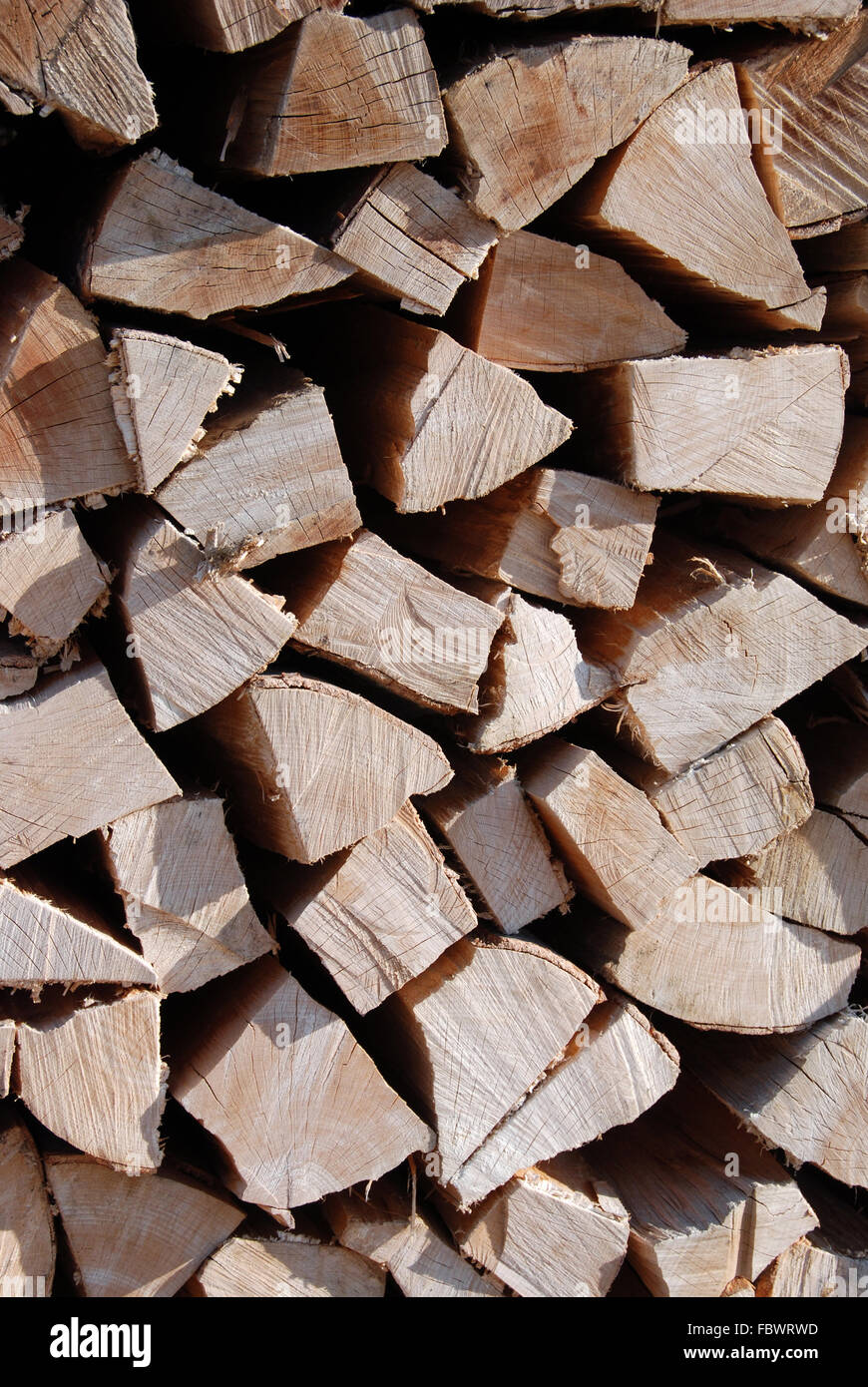 Brennholz-Stapel Stockfoto