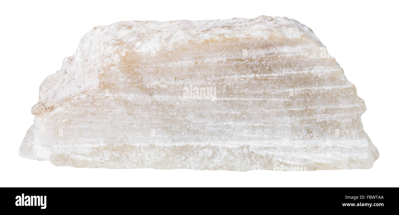 Makroaufnahmen Probe Naturstein - Talkum mineralischen Steinblock isoliert auf weißem Hintergrund Stockfoto