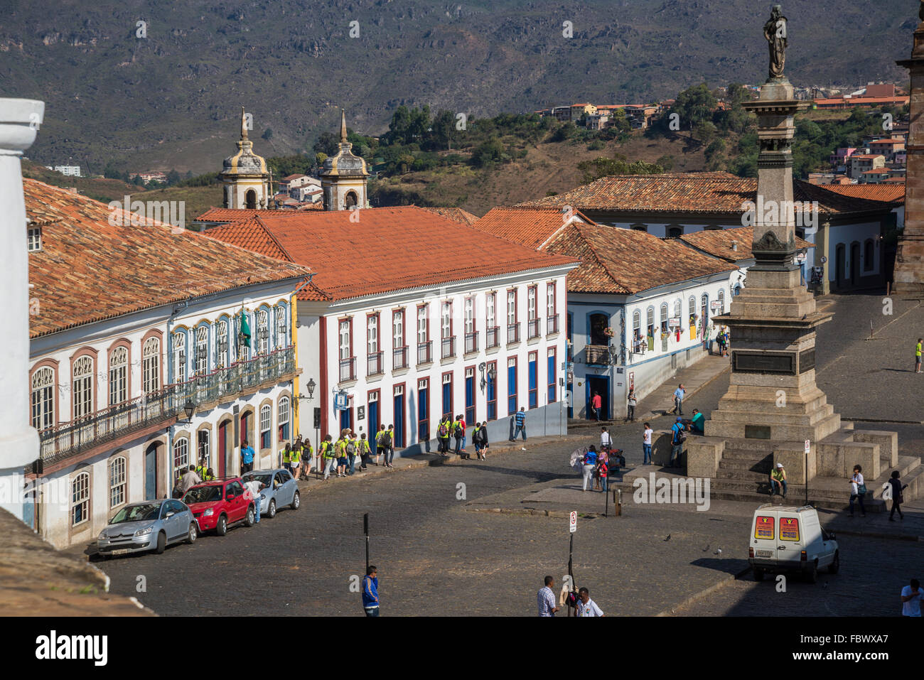 Tiradentes Square, Ouro Preto, Minas Gerais, Brasilien Stockfoto