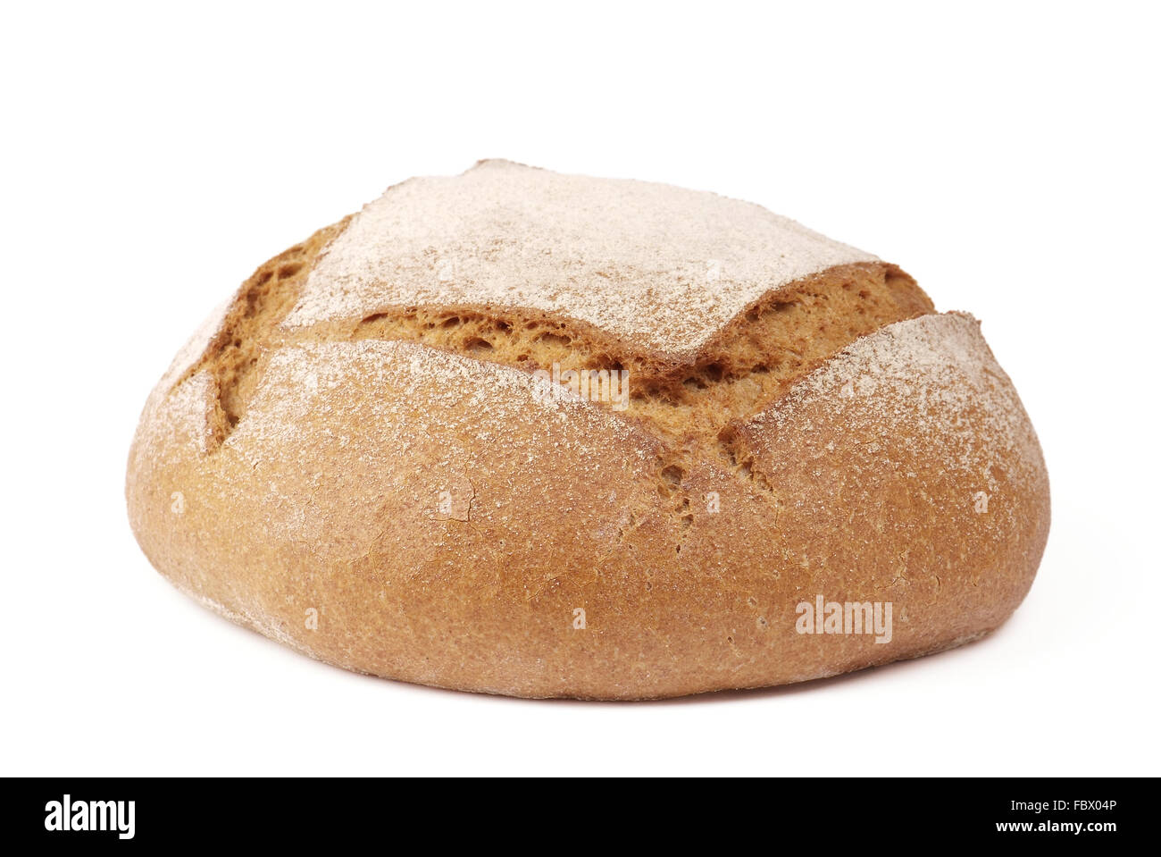 Roggenbrot, isoliert auf weiss Stockfoto