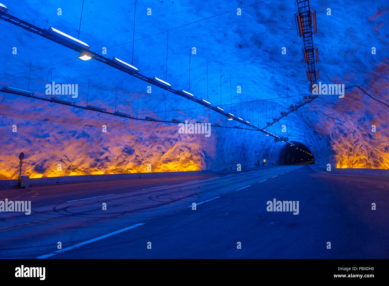 Laerdal Tunnel, Norwegen, der längste Straßentunnel der Welt Stockfoto