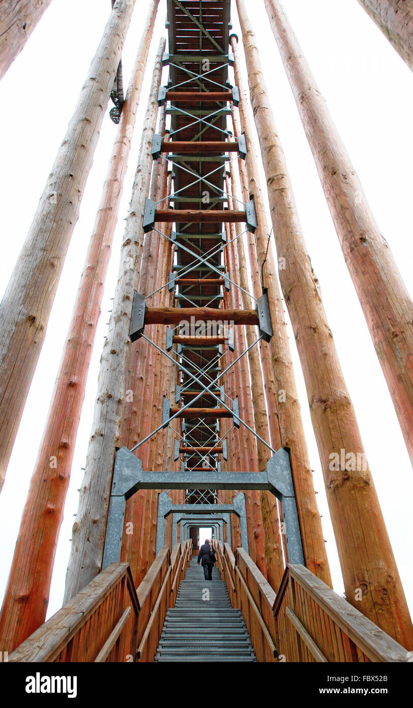 Aussichtsplattform Skyladder bei Preserve Hillmoor Stockfoto