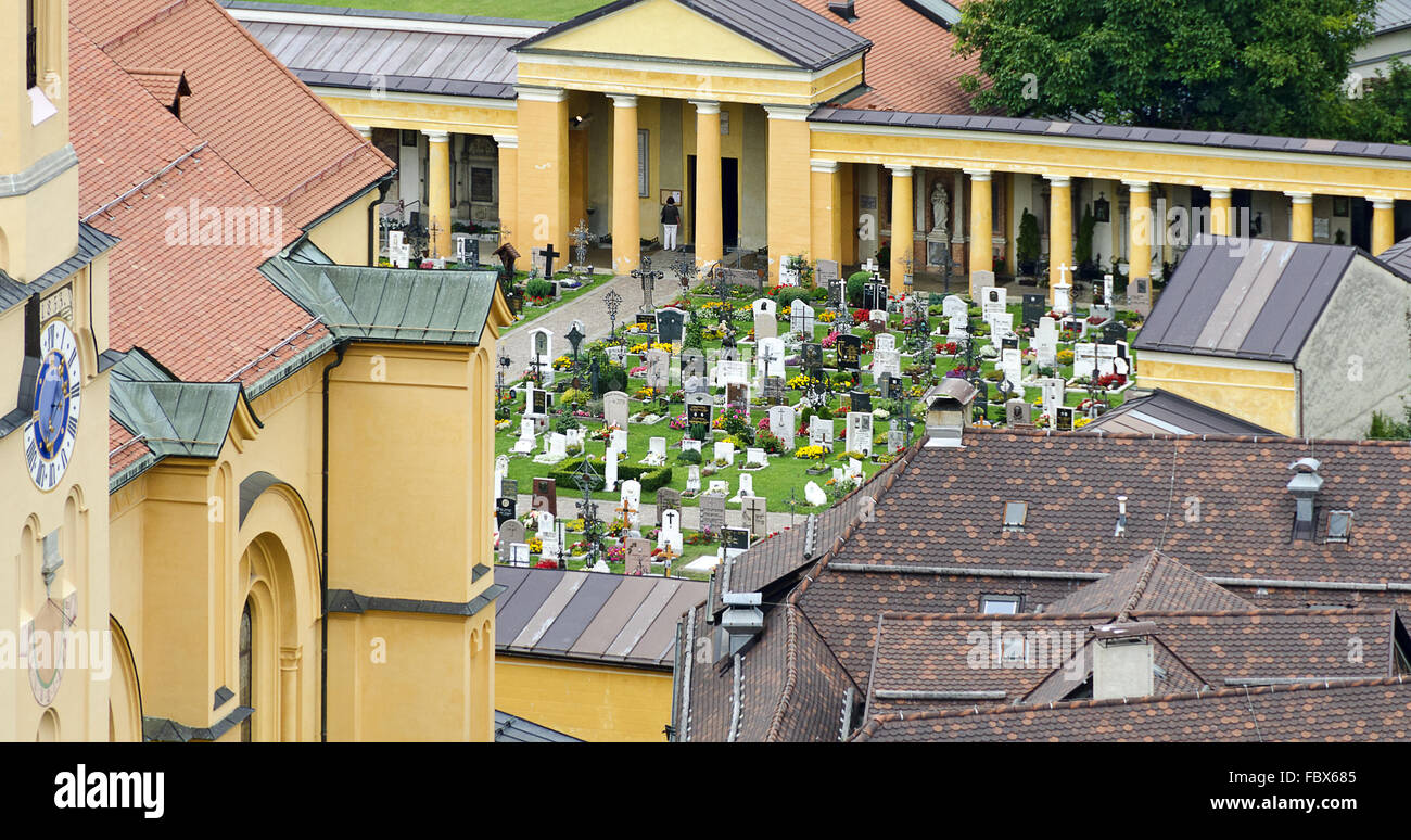Friedhof von Bruneck Stockfoto