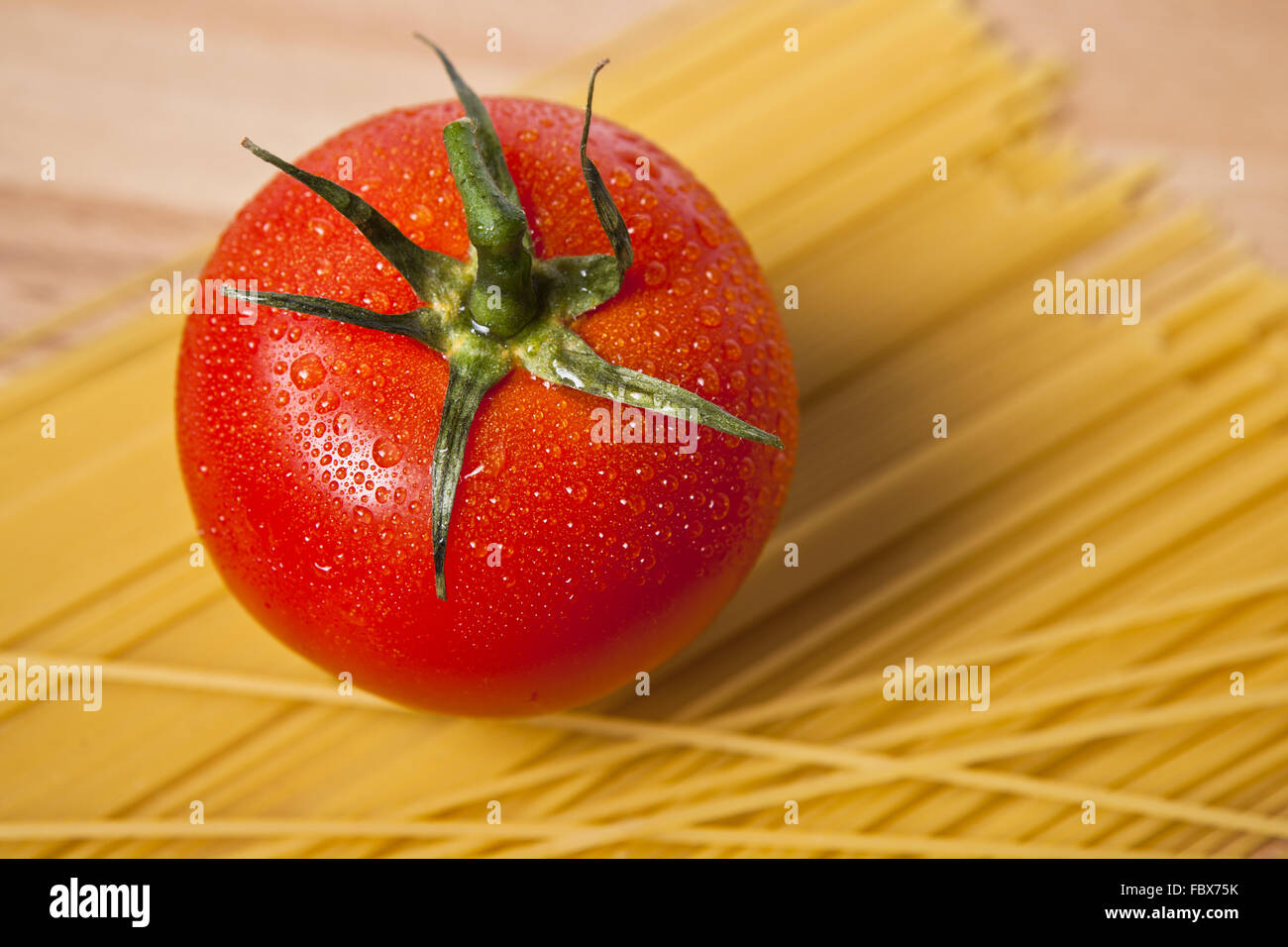 Pasta und Tomaten Stockfoto