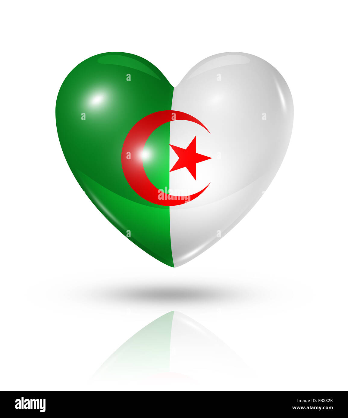 Liebe Algerien, Herz Flaggensymbol Stockfoto