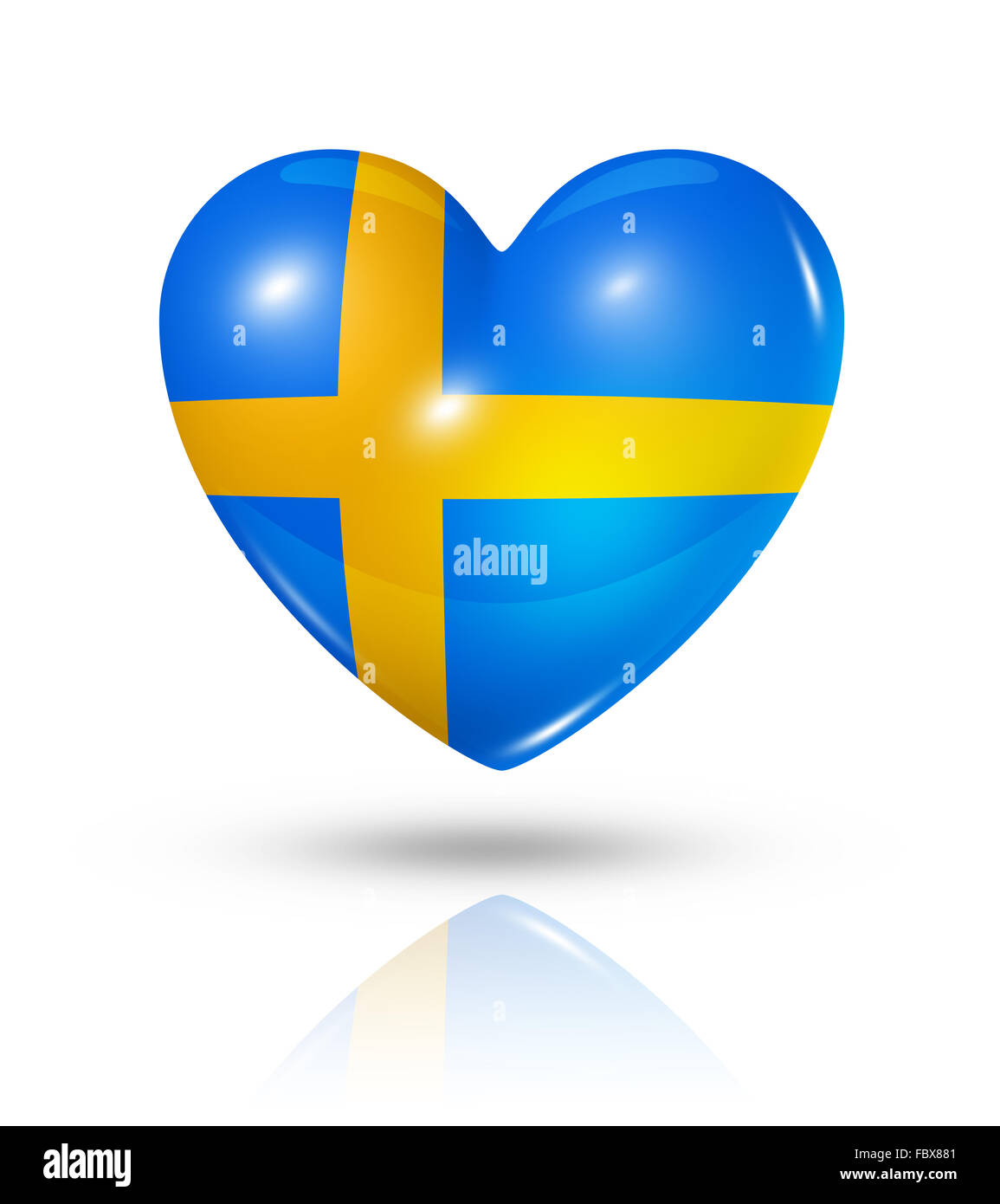Liebe Schweden, Herz Flaggensymbol Stockfotografie Alamy