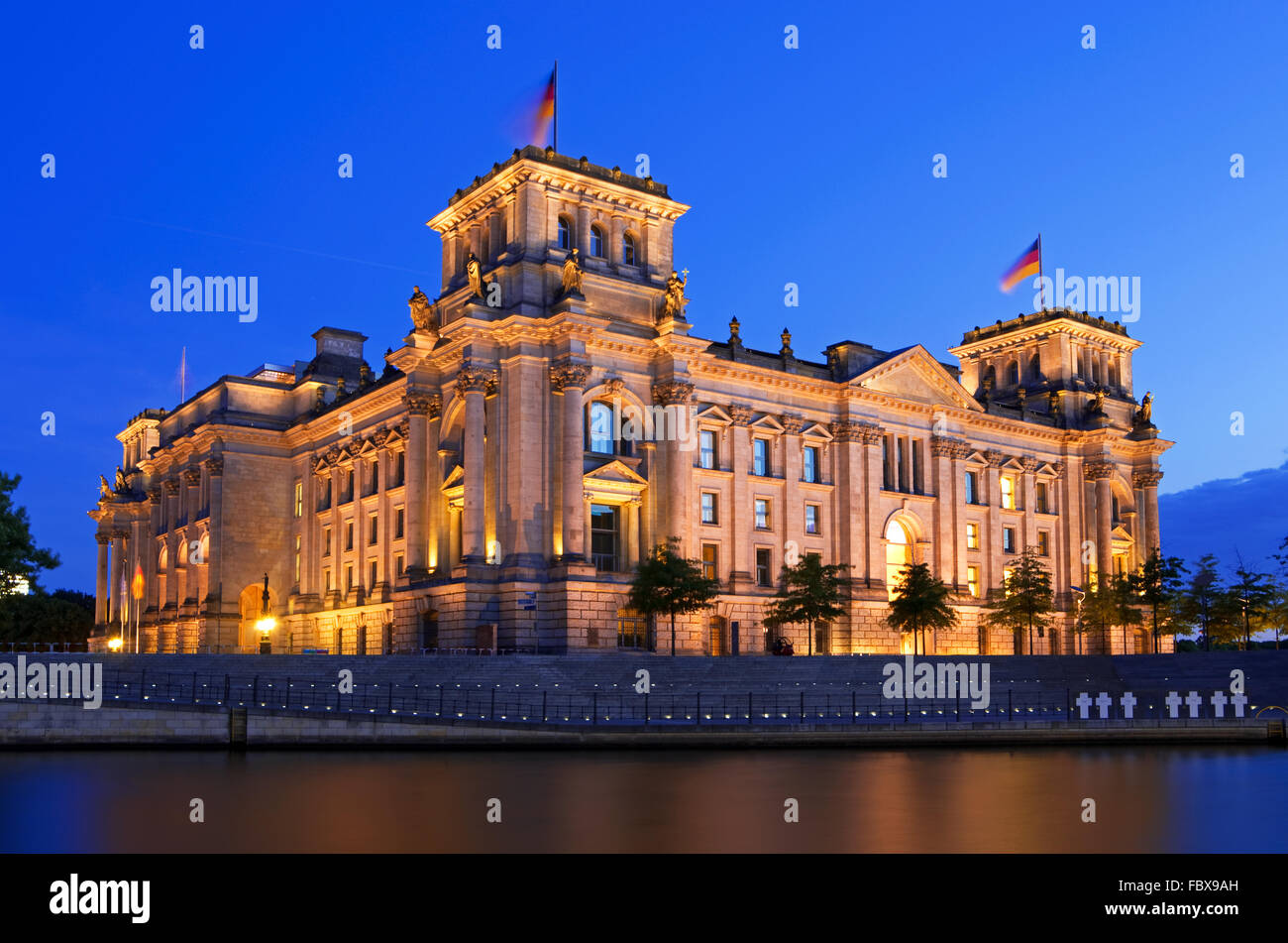 Reihchstag Berliner Nacht Stockfoto