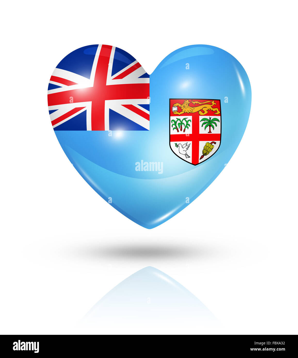Fidschi, Flaggensymbol Herzen lieben Stockfoto