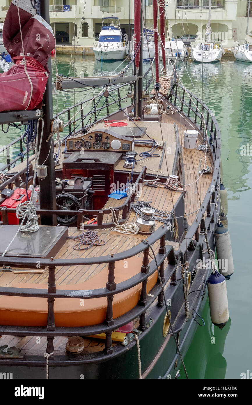 Replica of the Black Pearl in Benelmadena Marina Stockfoto