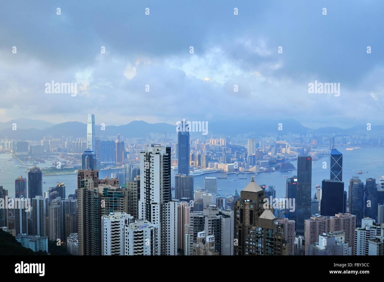 Hong Kong Island vom Victoria Peak Park Stockfoto