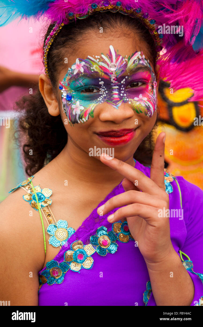Mädchen mit Kinderschminken am 31. jährliche Kingdom Day Parade (zu Ehren, die Erinnerung und die Arbeit von Dr. Martin Luther King) präsentiert B Stockfoto