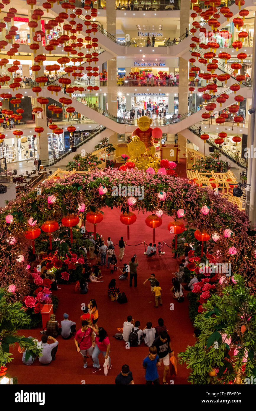 Pavillon-Einkaufszentrum, die Vorbereitung für das chinesische Neujahr in Kuala Lumpur Malaysia Stockfoto