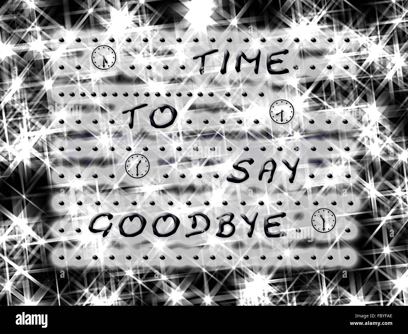 Plakat Time to say goodbye Stockfoto