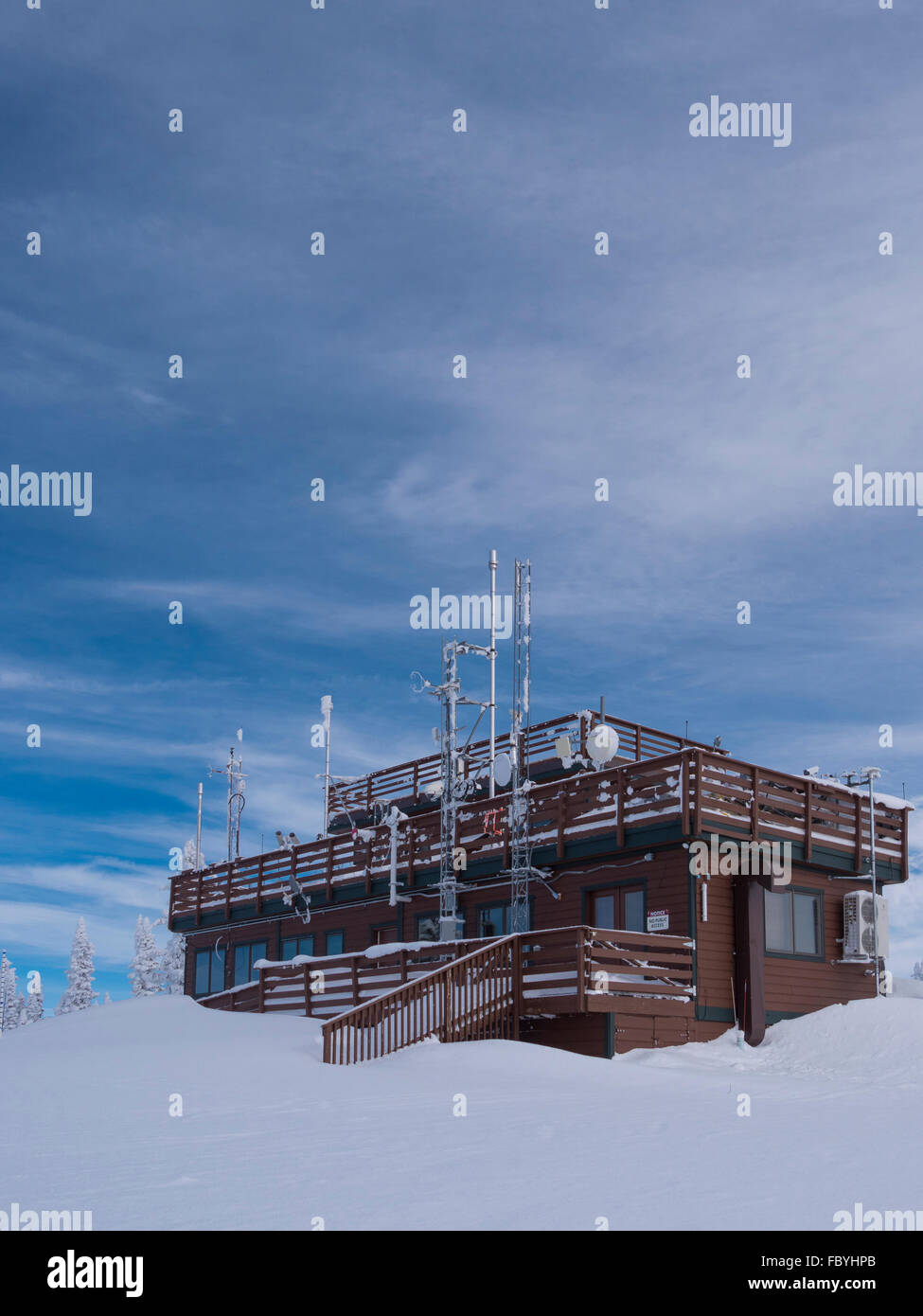 Desert Research Institute Sturm Peak Wetterstation, Steamboat Ski Resort, Steamboat Springs, Colorado. Stockfoto