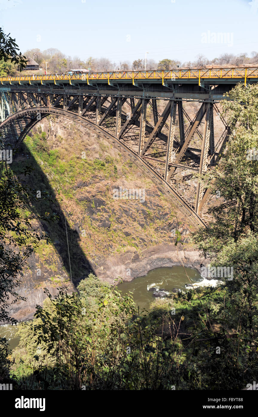 Victoriafälle - Sambesi-Brücke Stockfoto
