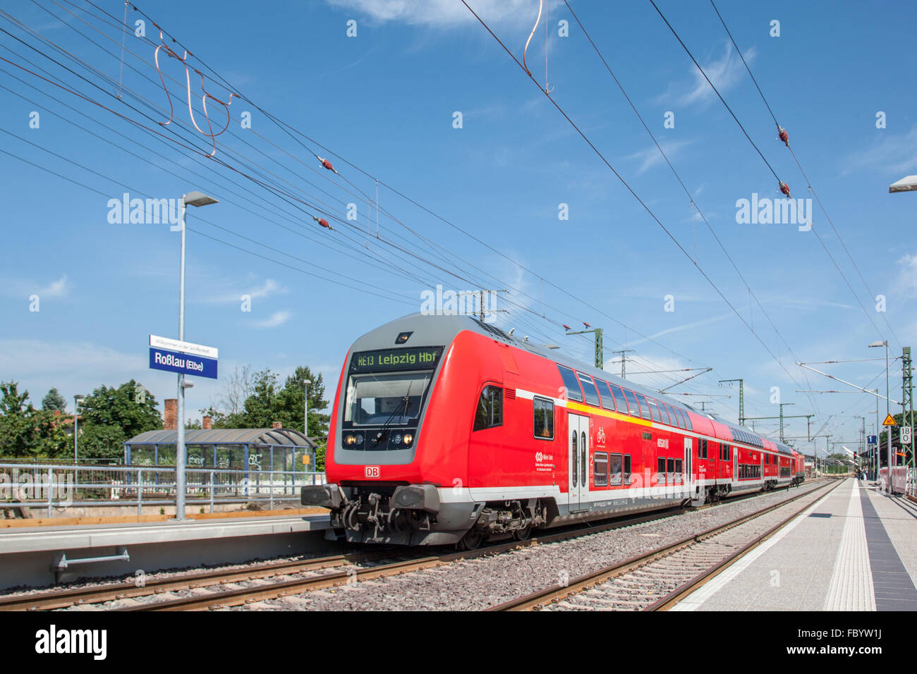 Bahnhof von Roßlau nach Modernisierung Stockfoto