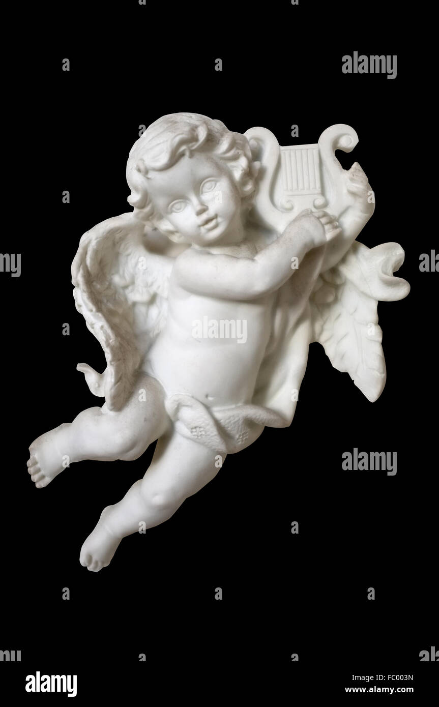 Weiße Skulptur von cupid Stockfoto