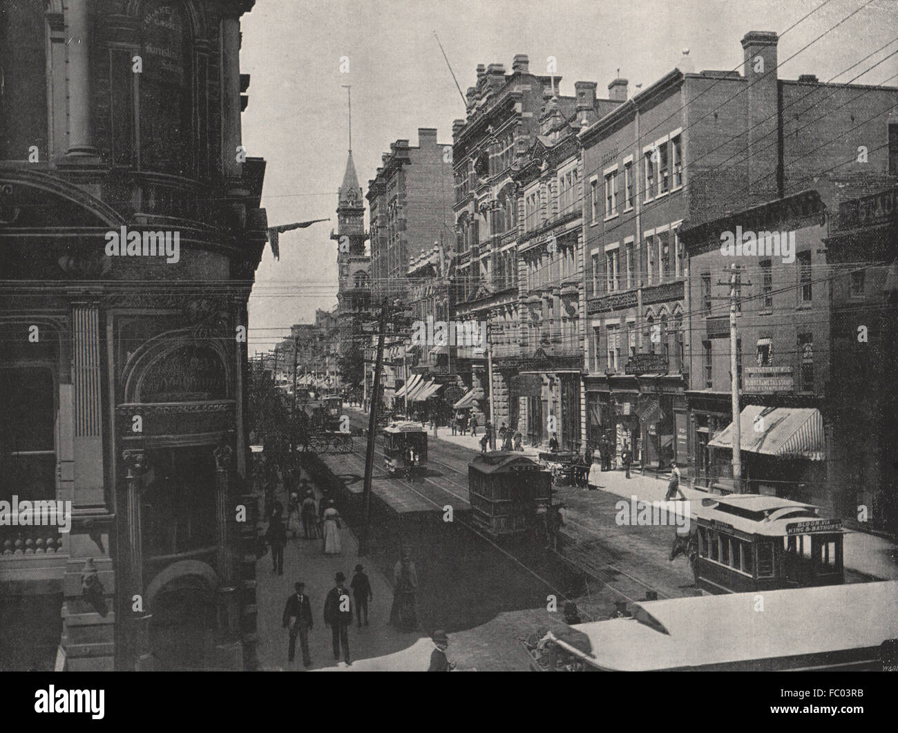 TORONTO. King Street, Blick nach Westen. Ontario, antiken Druck 1895 Stockfoto