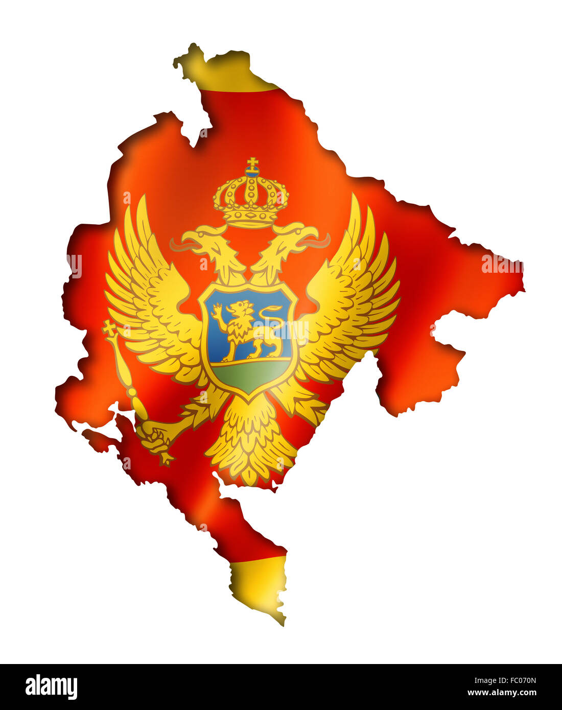 Montenegro Flag Karte Stockfoto