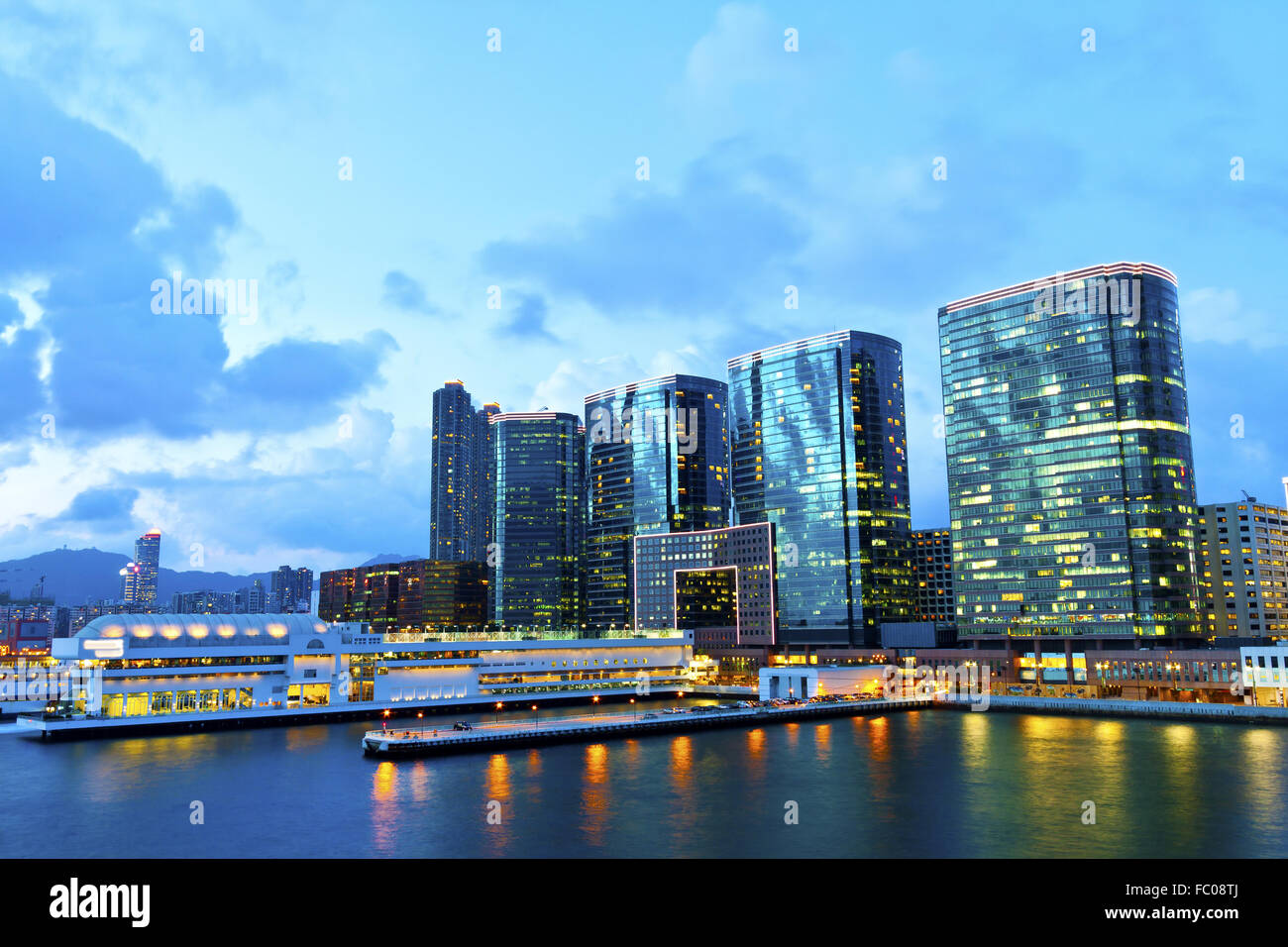 Kowloon bei Sonnenuntergang Stockfoto