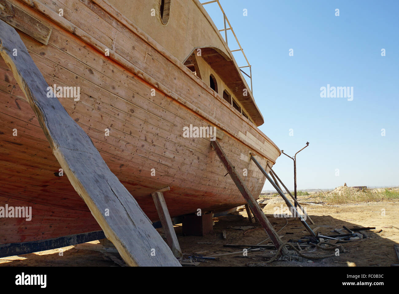Holzkonstruktion Yacht Boot in Ägypten Stockfoto