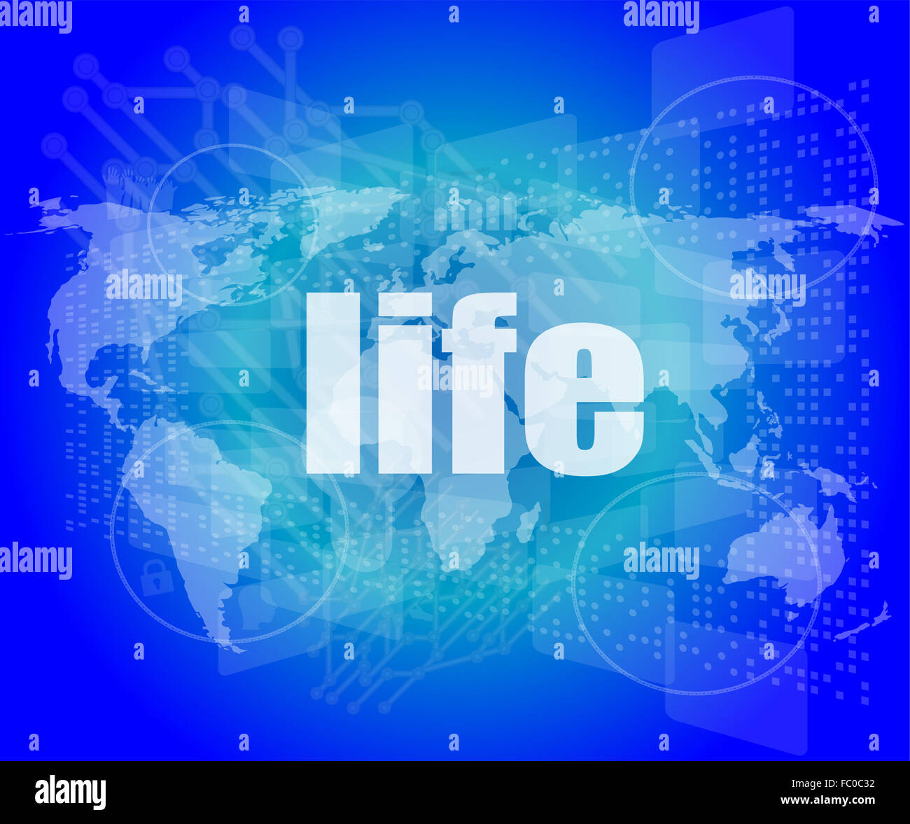 lebendigen Worte auf Business digital Touchscreen Stockfoto