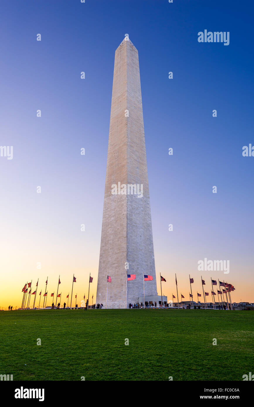 Washington DC, USA am Washington Memorial. Stockfoto