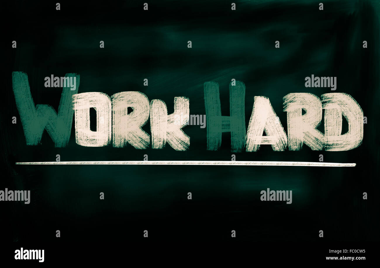 Das Konzept der Arbeit hart Stockfoto