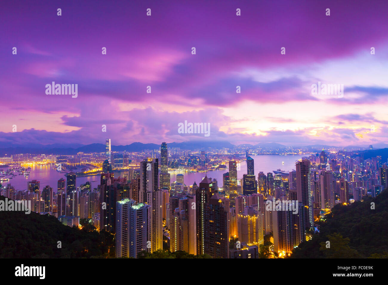 Hong Kong sunrise Stockfoto