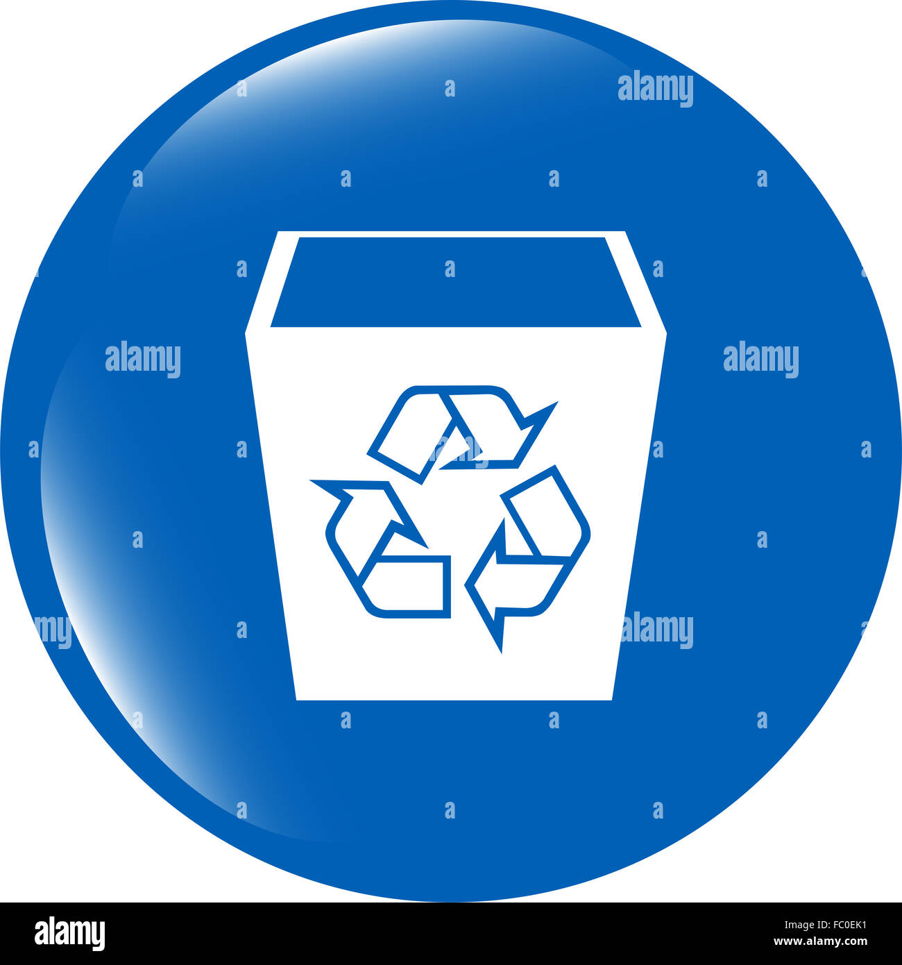 Eco auf einem weißen Hintergrund Symbol Papierkorb Stockfoto