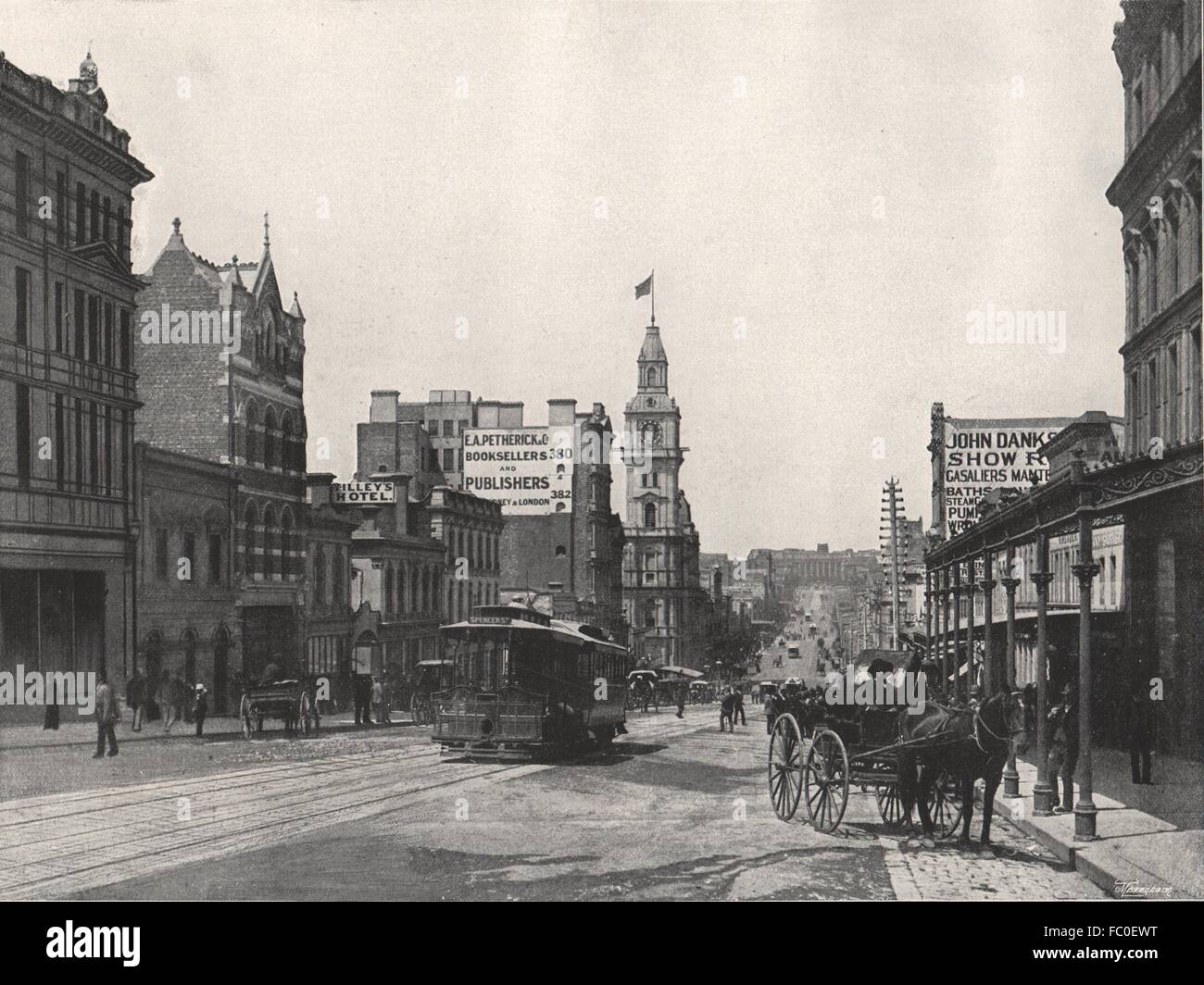 MELBOURNE. Bourke Street, Blick nach Osten. Victoria Australien, antique print 1895 Stockfoto