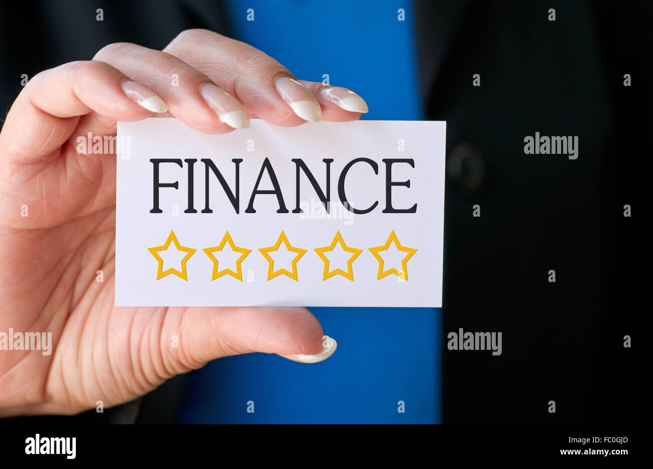 Finanzen - fünf Goldene Sterne Stockfoto