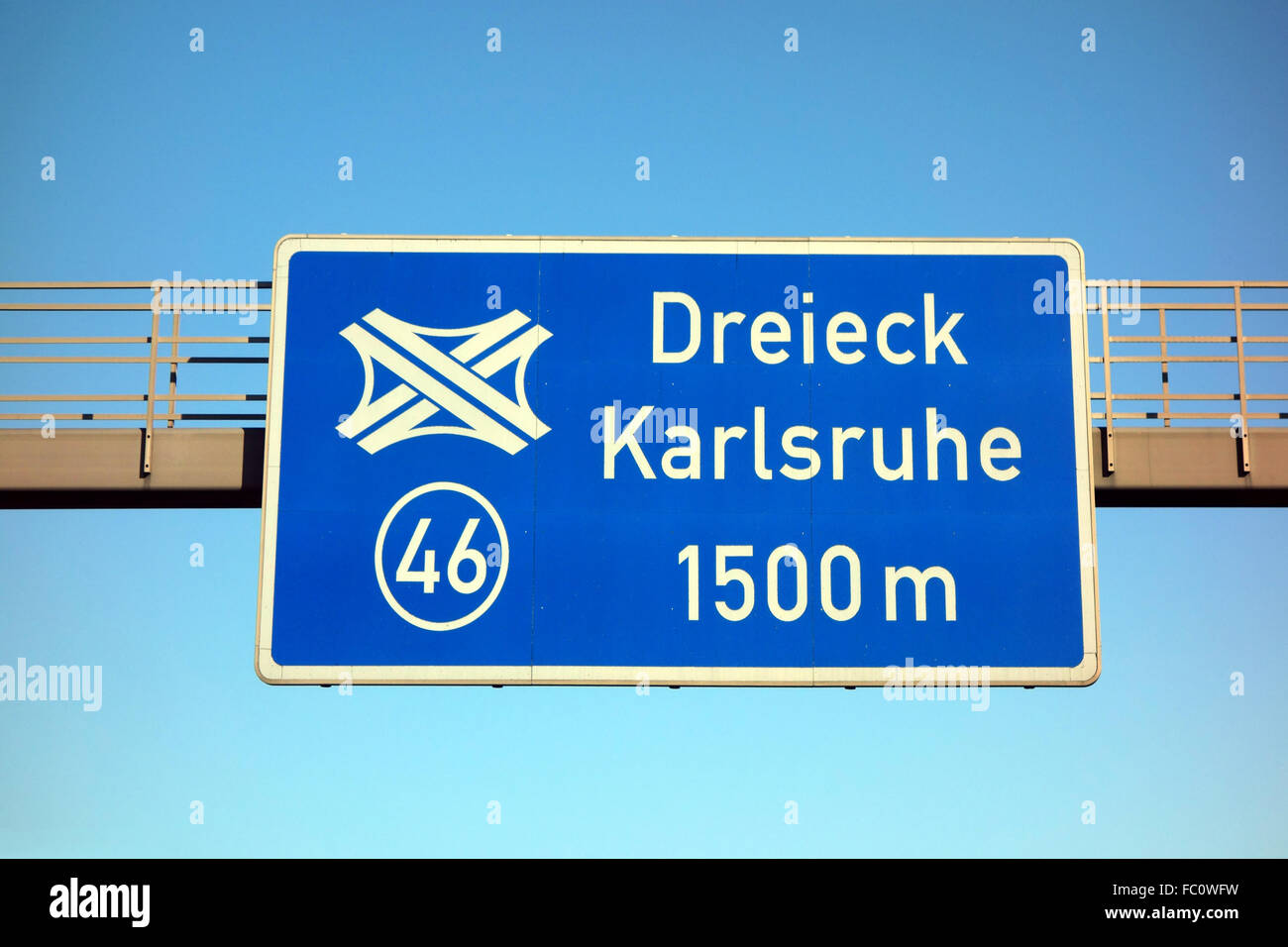 Autobahn Kreuz karlsruhe Stockfoto