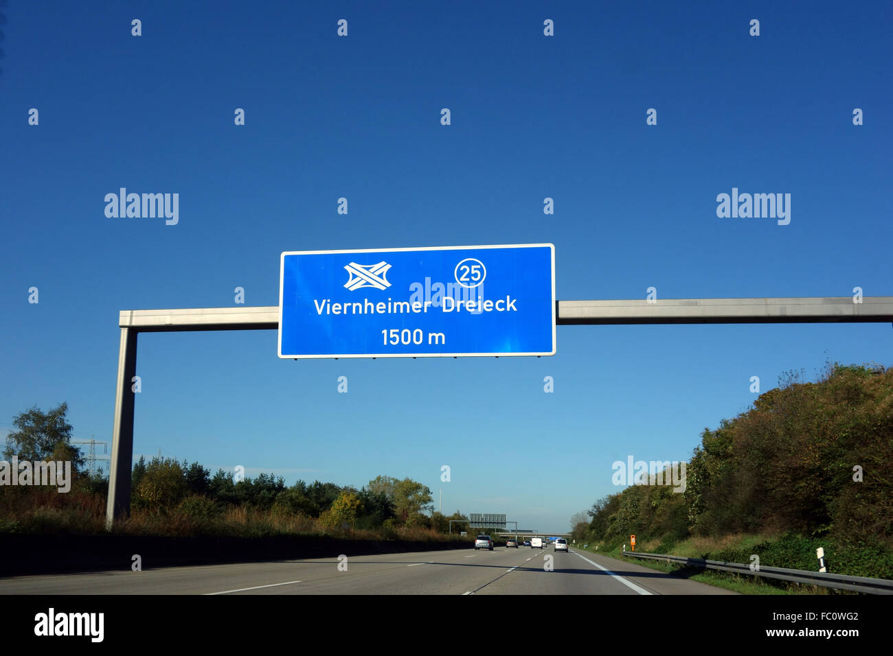 Autobahn Kreuz viernheim Stockfoto