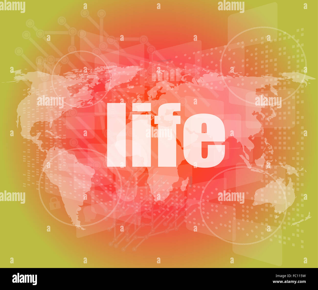 lebendigen Worte auf Business digital Touchscreen Stockfoto