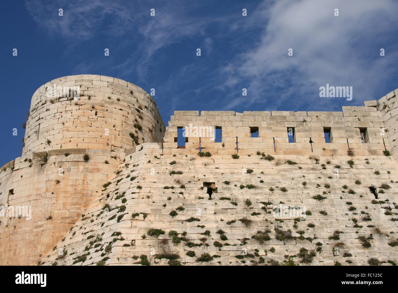 die mittelalterliche Kreuzritterburg Krak de Chevaliers, Syrien Stockfoto