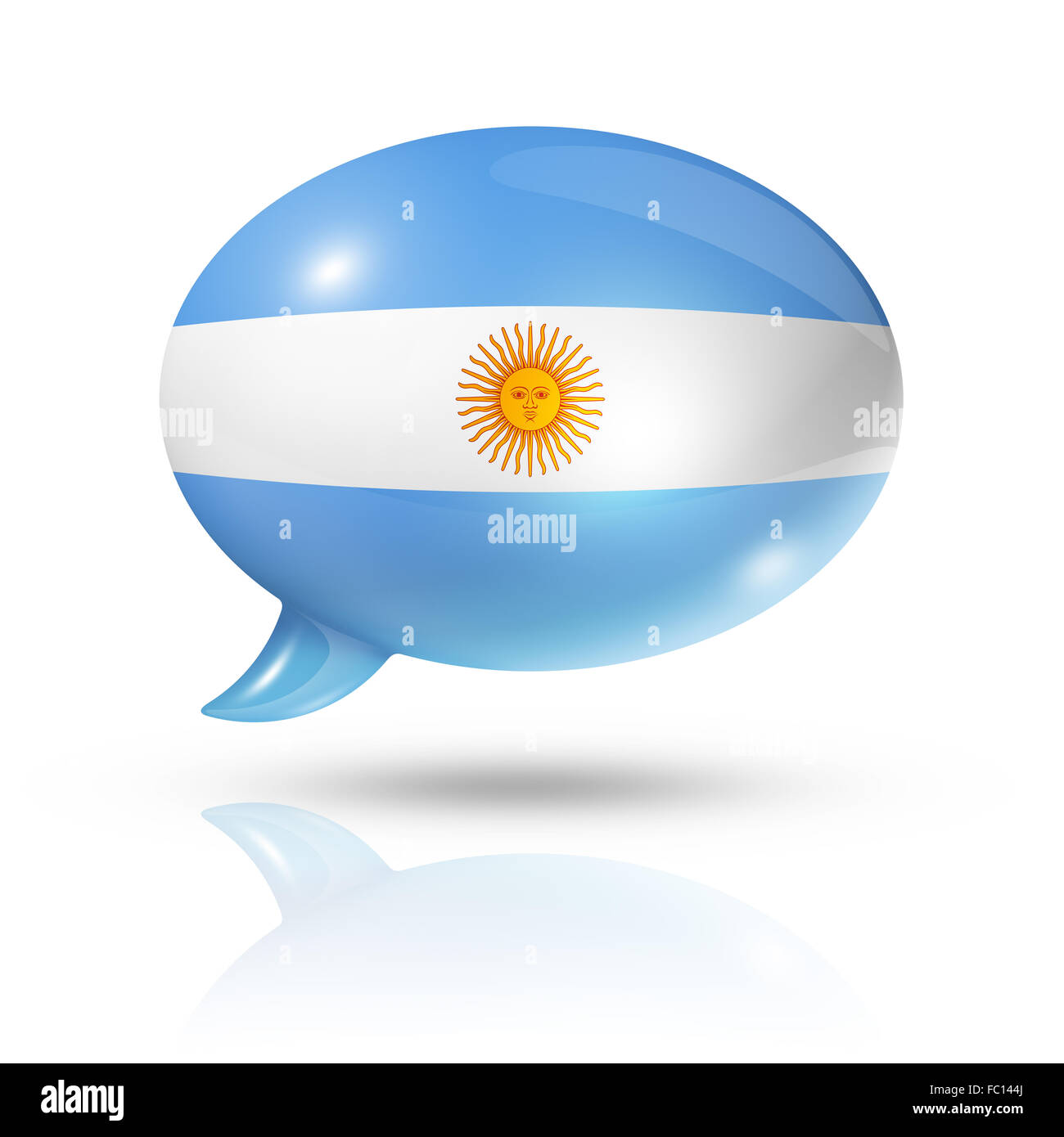 Argentinische Flagge Sprechblase Stockfoto